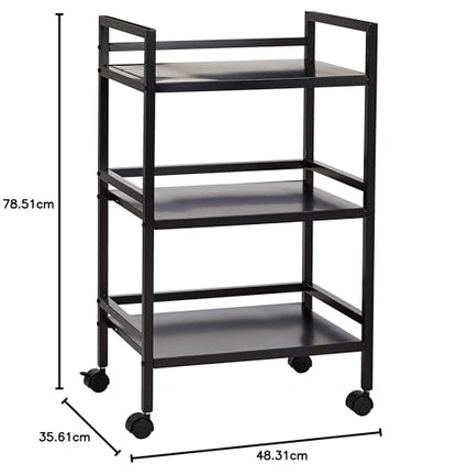 Amazon Basics Metal Serving Cart, 3 Levels, Black