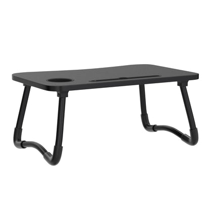 Laptop table, tray table, foldable and portable laptop bed table, reading table, breakfast tray, notebook table, drink holder, book tray, for living room, office, and on the go, sofa or floor | 60 x 40 cm, black