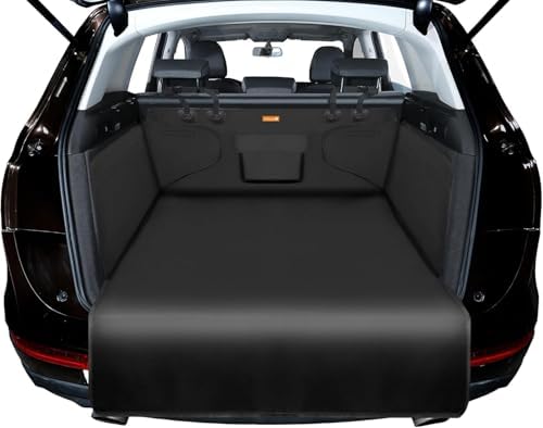 Alfheim Cargo Liner for Dogs - water-repellent & easy to clean - Universal Fit Car Boot Cover - Black Cargo Mat with Bumper Flap (Black)