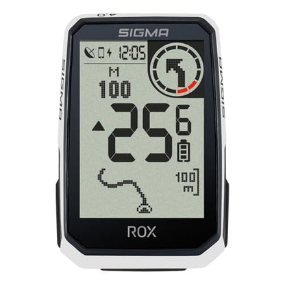 SIGMA ROX 4.0 Endurance White Sensor Set | Wireless GPS bike computer with speed, heart rate, and cadence sensors & OVERCLAMP Butler | 41h battery life | E-bike compatible