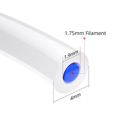 6 pieces of 4mm x 2m PTFE hose set, 1 1.75mm PTFE hose + 1 hose cutter + 2 PTFE Teflon tube clamps + 2 PC4-M6 PC4-M10 pneumatic connectors 3D Printer Accessories.