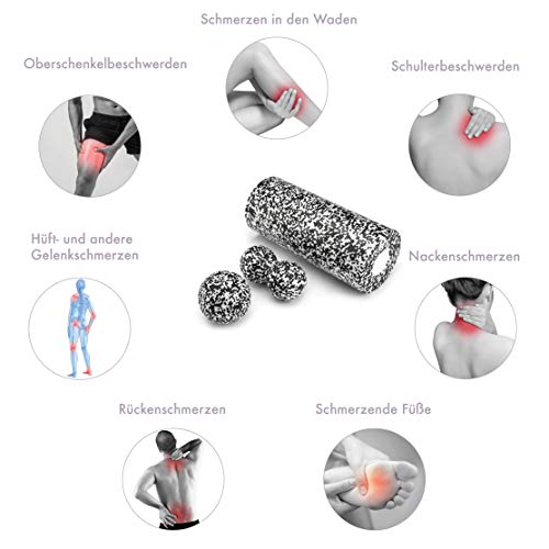 Fas Fit fascia roller - massage rollers & fascia balls - fascia roller for effective fascia training - incl. poster, exercise booklet, e-book and gym bag