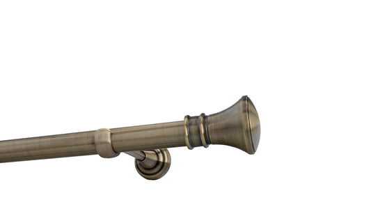25mm curtain rod, wall-mounted, antique brass finish, 200 cm long.