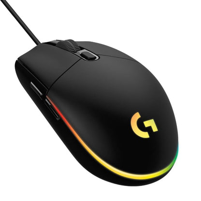 Logitech G203 Gaming Mouse with customizable LIGHTSYNC RGB lighting, 6 programmable buttons, gaming-grade sensor, 8,000 DPI tracking, lightweight - Black