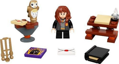 Lego 5-piece set: 76409 Gryffindor House Banner, 76410 Slytherin House Banner, 76411 Ravenclaw House Banner, 76412 Hufflepuff House Banner, & 30392 Hermione's Desk