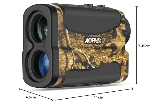 AOFAR HX-700N Laser Rangefinder for hunting & golf, 700 yards range, 6X magnification, distance & speed modes, IPX4 waterproof, includes battery & carrying case.