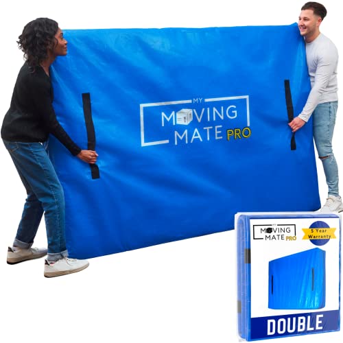Double Size Mattress Bag for Moving and Storage with 8 Handles and Zip - Tarp Plastic Mattress Cover for Moving and Storage - Professional Grade Mattress Bag for Double Beds.
