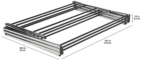 Amazon Basics Folding Clothes Drying Rack made of Alloy Steel for Indoor Use, Apparel, 74.9 x 36.8 x 106.2 cm (LXWXH), Chrome