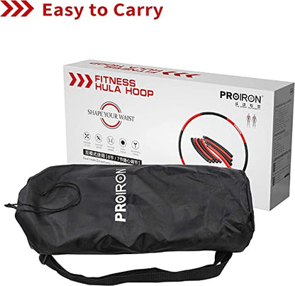 PROIRON Hula Hoop for Adults & Kids, Hula Hoop with 1.2/1.8kg weights and 73-98cm foam, adjustable Hula Hoop.