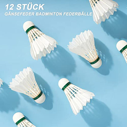 Philonext Badminton Goose Feathers, Sturdy and Durable, for Sports, Training, Badminton Shuttles, for Indoor and Outdoor Play, Shuttlecocks, Sports, Training, Badminton.