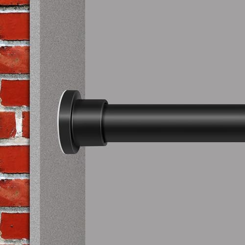 GOLDION curtain rod Multifunctional telescopic rod without drilling 110-410cm Matte Black Extendable Clamp Curtain Rod - Extra Long Telescopic Rod - for room divider, curtain and balcony