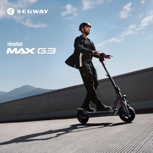 Segway-Ninebot MAX G3 D, E-scooter with street legal, 80km range in Eco mode, 75km at 20km/h, 3.5h charging time, 130kg max weight capacity, dual hydraulic suspension, smart display.