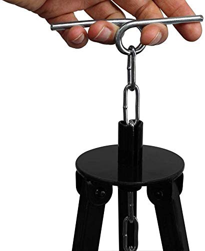 Grillplanet® set 22 L goulash kettle with tripod black 1.80 m and lid (22-liter original Hungarian goulash pot fire pot kettle goulash pot fire kettle cooking kettle mulled wine kettle soup pot kettle)