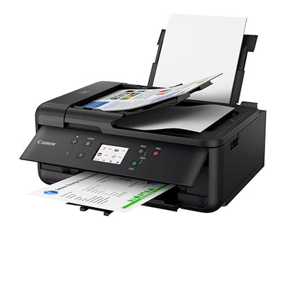 Canon PIXMA TR7650 All-in-One Printer A4 - Color inkjet printer black 4 in 1 (scanner, copier, wireless printer, fax, cloud link, ADF, WLAN, LCD, 4800 x 1200 DPI, AirPrint & Mopria)