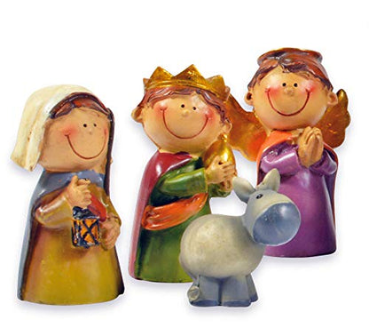 Text 1: Grooved Maker Children Nativity Set with Stable 12-Piece 78356-2.5-9cm - Polyresin Christmas Nativity Jesus Birth Christmas Miracle Christmas Eve Christmas Decoration