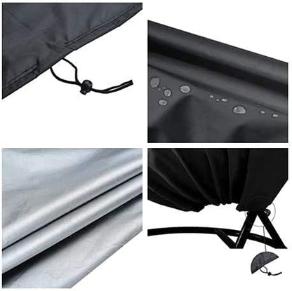 Hanging Chair Cover, longziming Large Cover for Hanging Chair Oxford Waterproof, Windproof, UV Resistant, with PVC Coating, Drawstring Black (200 x 230 cm)