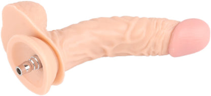 Fredorch Realistic Curved Dildo with Vac-U-Lock system for sex machine, insertable length of 7.28 inches, XXL penis stimulating G-spot for women, men, and couples (dildo curved nude)