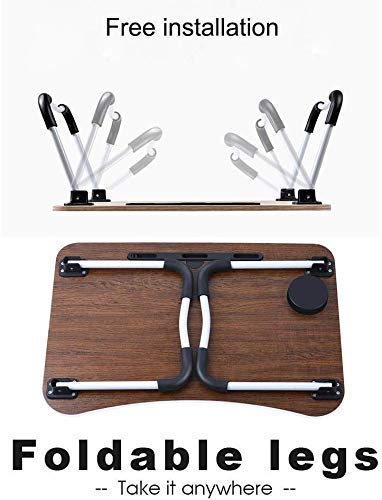 Wa-Very laptop table, lap desk, bed table, laptop stand, notebook desk, folding laptop desk, foldable bed table for reading, bed tray for desk or breakfast tray for bed, and S.