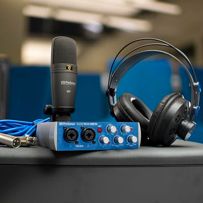 PreSonus AudioBox 96 Studio - USB audio interface bundle for recording and production with microphone, headphones & software.