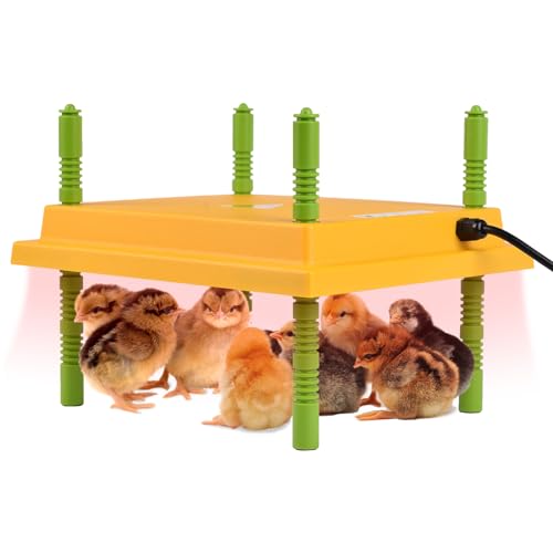 Plutohiker heat plate for chicks, chick warmer heat lamp, heating plate for chick rearing, 25 x 30cm Yellow Artificial Brooder.