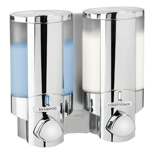 Soap dispenser - Hygiene dispenser Aviva II chrome with 2 compartments wall mountable lockable