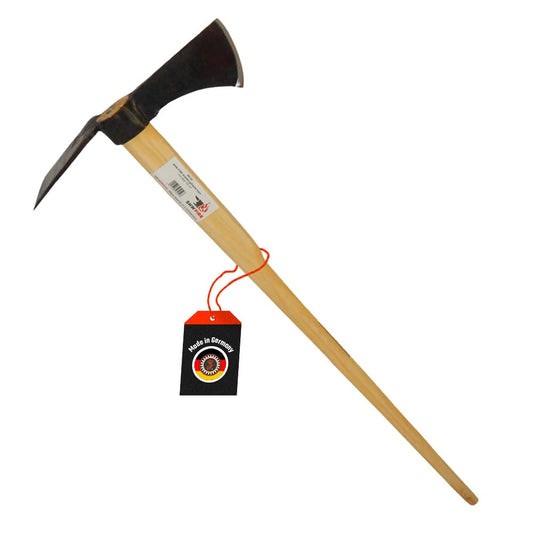 SHW-FIRE | Small woodpecker hoe with wide blade, hand-forged special steel, 135 cm ash wood handle, garden hoe as garden tool & root remover - Hoe with handle | Made in Germany