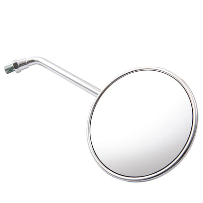 Motorcycle Rearview Mirror Round Universal CNC Aluminum Side Mirror for Motorcycle Bike Cafe Racer Chopper Bobber (Silver)