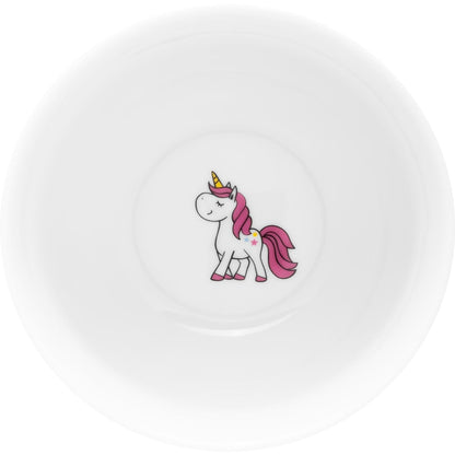 Greetings & Co. dinnerware set with unicorn design | Gift set with 1 mug, 1 plate, and 1 bowl, porcelain | Gift, start of school, kindergarten, children's birthday | 48842