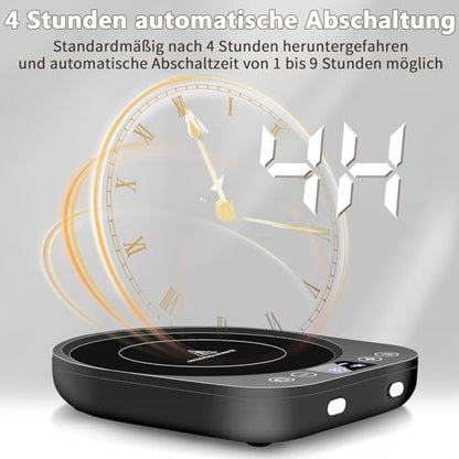 Coffee warmer, Upgraded mug warmer, Electric beverage warmer, Coffee cup warmer with 9 temperature settings, Automatic on/off candle warmer with gravity detection, Scheduled shutdown.