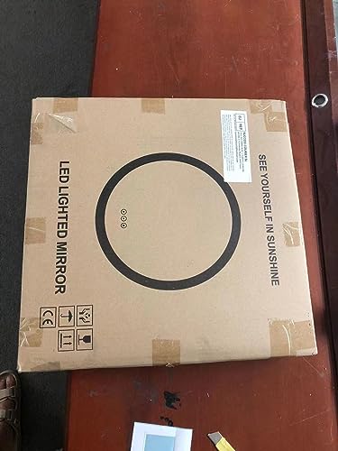 AI-LIGHTING LED bathroom mirror with lighting Oval 50x70 cm Bathroom mirror with light 3 light colors/Fog-free/Dimmable Illuminated bathroom mirror with touch switch for bathroom hotel hairdressers