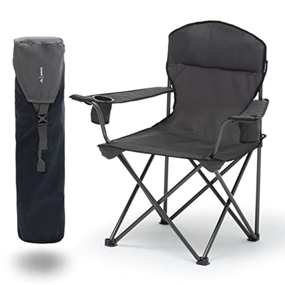 Qeedo Johnny XL camping chair foldable (up to 150 kg), folding chair with 2 cup holders.