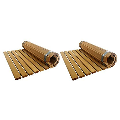 SudoreWell® 2 x Sauna Roll Grate Wooden Mat Floor Grate Red Cedar 90 x 50 x 1.5cm (V-C001)