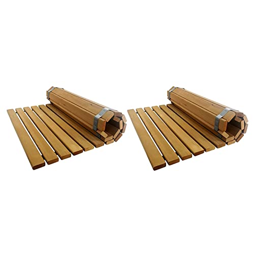 SudoreWell® 2 x Sauna Roll Grate Wooden Mat Floor Grate Red Cedar 90 x 50 x 1.5cm (V-C001)