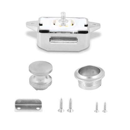 POHOVE 10pcs Push Button Catch Door Lock, Metal Push Button Knob Lock for RV Caravan Van Yacht Drawer Cabinet Door (Silver)