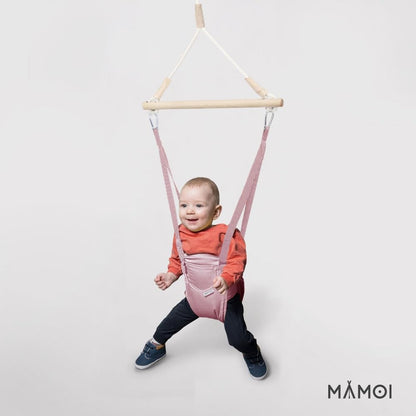 MAMOI® Door Bouncer Baby from 6 months, Jumper Baby Jumper Bouncer, Baby Swing for door frames, Indoor Swing, Door Swing, Bouncer, Children's Swing, Door Hopper, Baby Jumper Swing in pink.