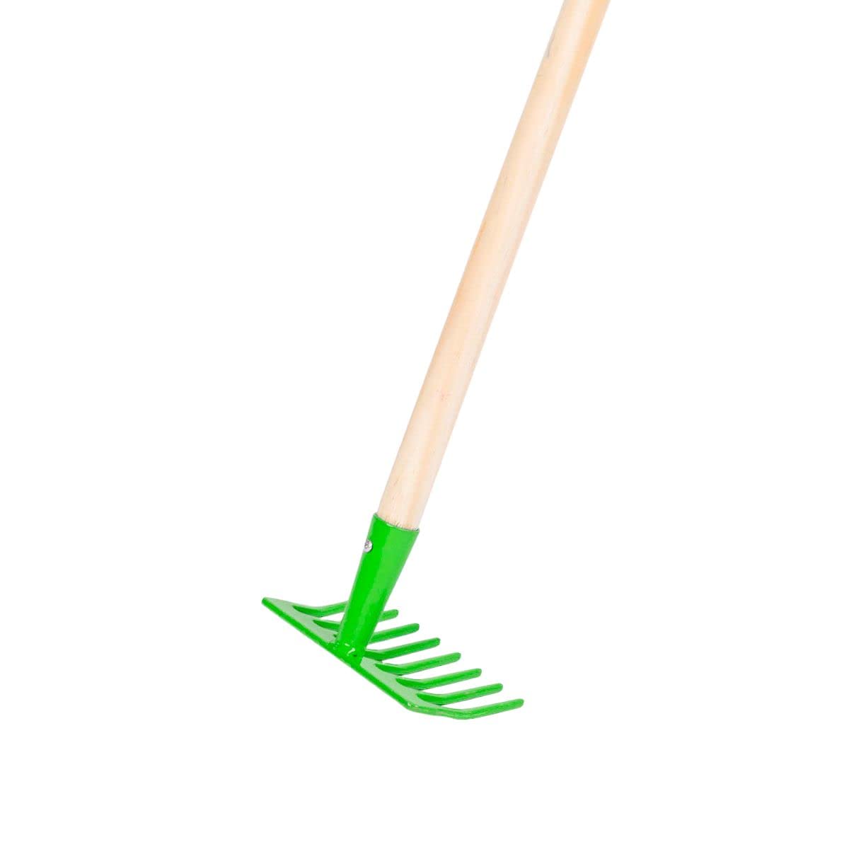 Record Kids Garden Tool Set 6 pieces - shovel, spade, rake, broom, leaf rake, straw broom - Metal - Wooden handle (76cm) Garden toys, gardening set, children's garden tools