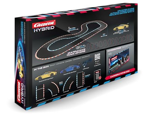 Carrera HYBRID Runway Chase - Next generation racing fun - Legendary Porsche 911 GT3 R in 1:50 scale - Hybrid technology with AI support - Smartphone app control - Amazon Exclusive