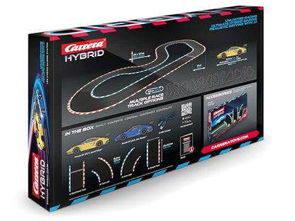 Carrera HYBRID Runway Chase - Next generation racing fun - Legendary Porsche 911 GT3 R in 1:50 scale - Hybrid technology with AI support - Smartphone app control - Amazon Exclusive