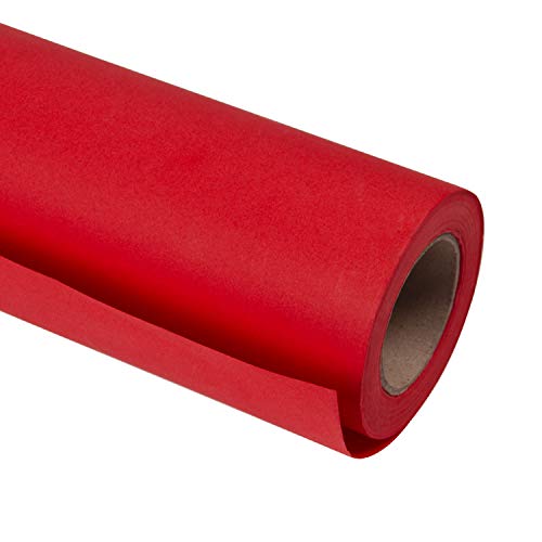 RUSPEPA Red Kraft Paper Roll - 30" X 98ft - Heavy Red Gift Wrap for Christmas, Valentine's Day, Crafting of All Kinds.