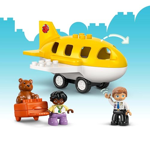 LEGO DUPLO First Visit to the Airport - Motor Skills Learning Toy for Toddlers with Airplane, 2 Figures & Teddy Bear - Birthday Gift for Boys and Girls from 2 years - 10443