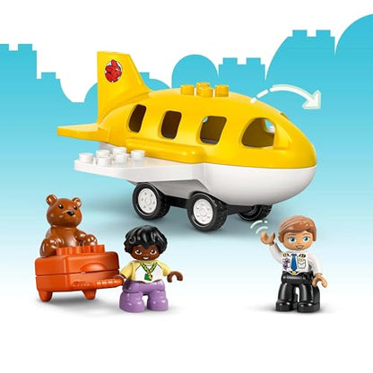LEGO DUPLO First Visit to the Airport - Motor Skills Learning Toy for Toddlers with Airplane, 2 Figures & Teddy Bear - Birthday Gift for Boys and Girls from 2 years - 10443
