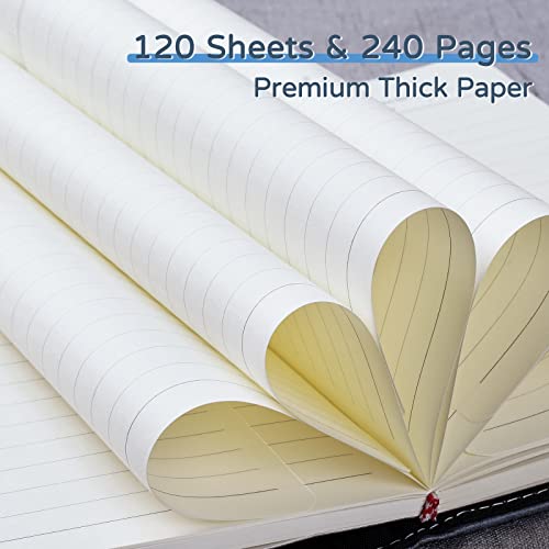 WEMATE diary with lock, A5 PU leather journal with lock, 240 pages, lockable diary planner organizer for men and women, 8.6x5.8 inches