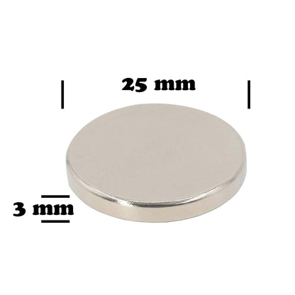 Magnetpro 12 Pieces Disc Magnets 6 KG Force 25 mm Diameter x 3 mm Thick