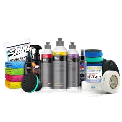 Polishing set: Koch Chemie Polishing Set + ZviZZer Thermo polishing pads + Dr. Wack paint sealant + accessories - Car polish | 21 pieces