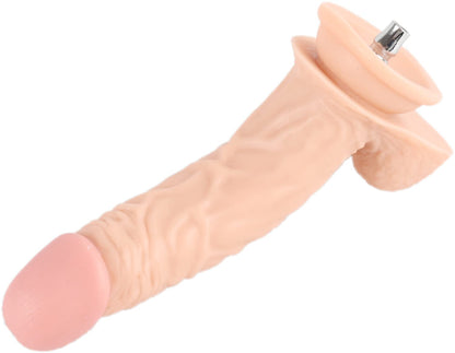 Fredorch Realistic Curved Dildo with Vac-U-Lock system for sex machine, insertable length of 7.28 inches, XXL penis stimulating G-spot for women, men, and couples (dildo curved nude)