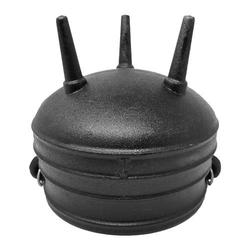 ToCi's Big BBQ Fire Pot Beefalo | pre-seasoned cast iron pot | Dutch Oven 3 liters | South African braising pot Potjie #1 | grill pot with lid | rocket stove outdoor with legs