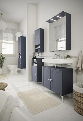 Schildmeyer mirror cabinet Jesper 155426, midnight blue, 50.4 x 16 x 72.3 cm