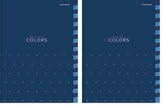 Top-2000 Index notebook A5 96 pages squared, A-Z, Blue/Notebook with index A-Z (Pack of 2)
