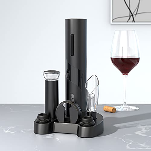 IraXpro Electric Corkscrew, Electric Bottle Opener, Wine Opener, 7-in-1 Electric Wine Bottle Opener Set includes foil cutter, wine pourer, wine pump, vacuum wine stopper, storage base.