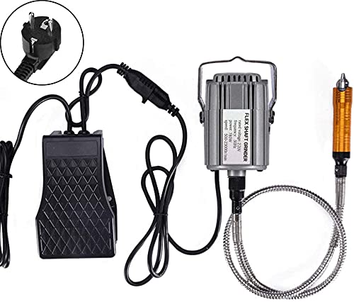 Seababyhouse 780W Rotary Tool Set Flex Shaft Suspension Hanging Grinder Electric Multifunction Tools for Metalworking Foot Pedal Control, Metal Flexible Shaft, 23000 RPM